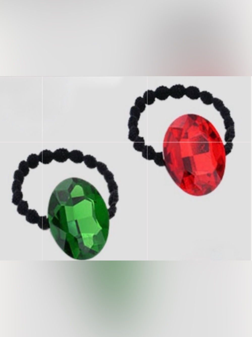 Red and Green Gem Hair Tie
